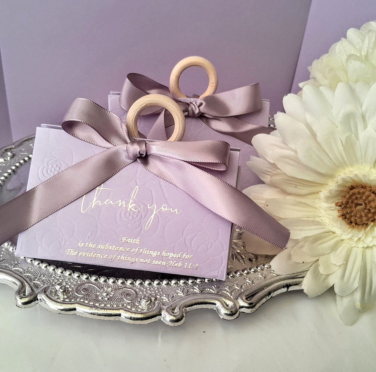 Lilac Triangular Candy Box with Handle