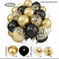 30 Piece Black and Gold Confetti Balloons