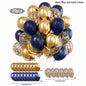 30 Piece Navy Blue and Gold confetti Balloons