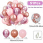 51 piece Pink, Lilac and Rose Gold Confetti Balloons