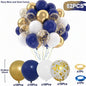 52 Piece Navy Blue and Gold Confetti Balloons