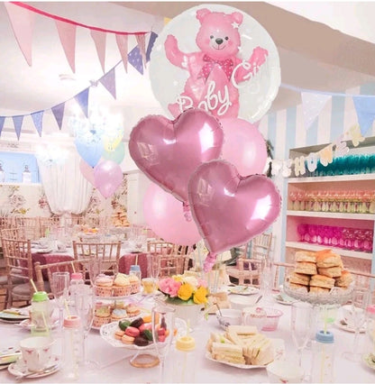 Pink Bear 5 piece baby girl balloon set 