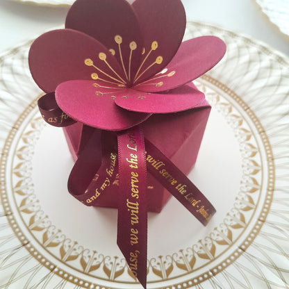 Flower Petal Favour Boxes with Scripture