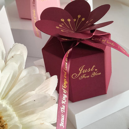 Flower Petal Favour Boxes with Scripture