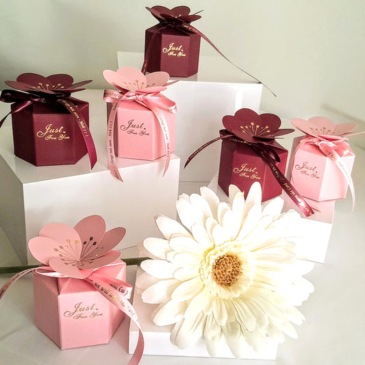 Flower Petal Favor Boxes with Scripture