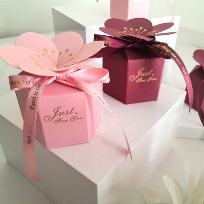 Flower Petal Favour Boxes with Scripture