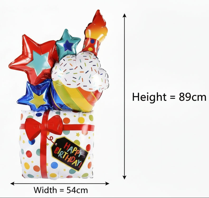 Giant Foil Happy Birthday Gift Balloon