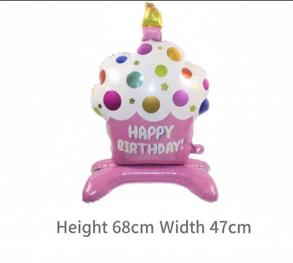 Pink Cupcake Balloon Size