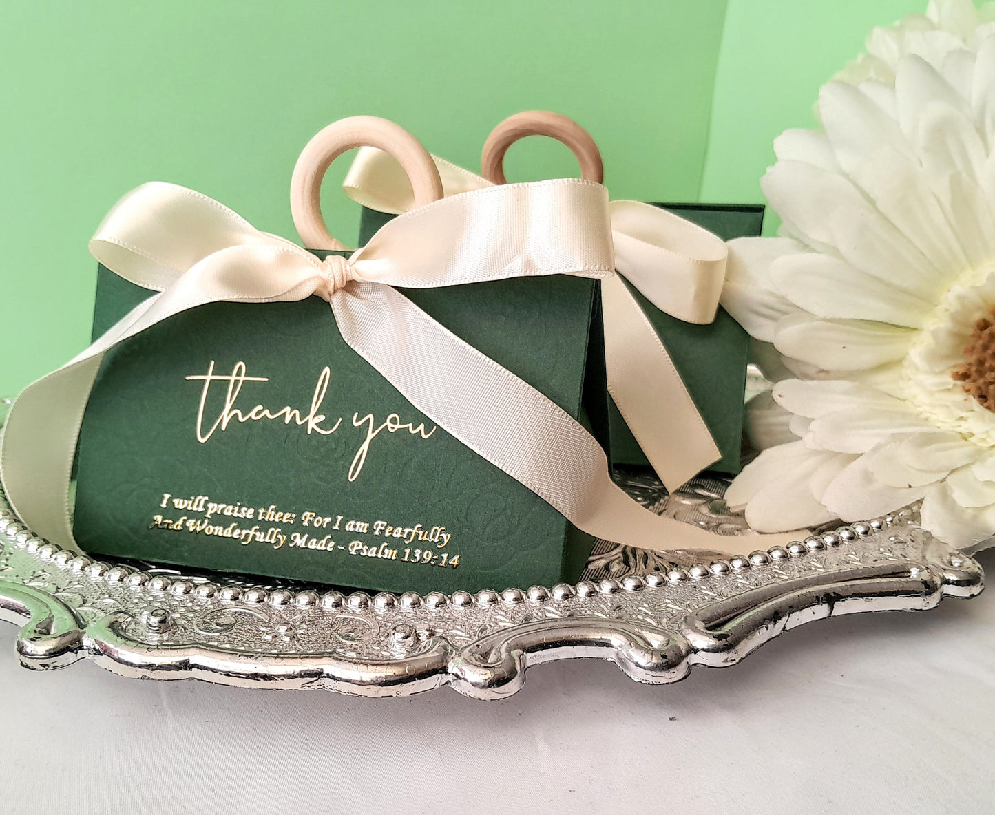 Green Triangular Candy Box with Handle