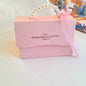 Pink  Embossed  decorative gift box  with pearl handle and ribbon 