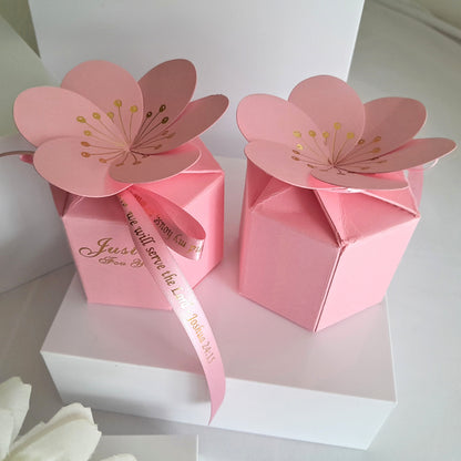 Flower Petal Favour Boxes with Scripture
