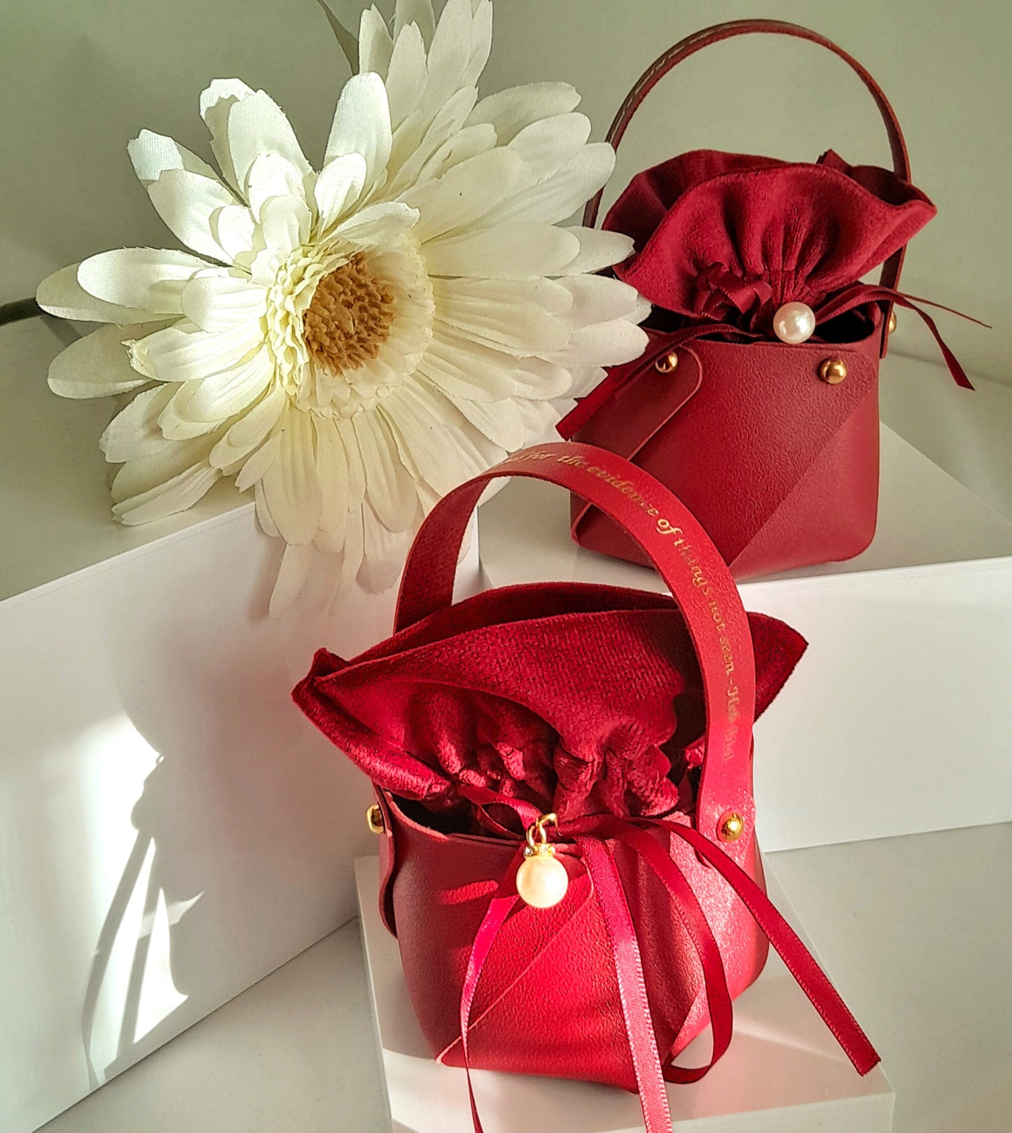 Red Tote Pouch - Faith is the substance of things hoped for, the evidence of things not seen