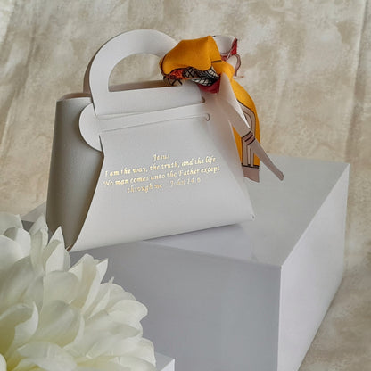 White mini handbag  - I am the way the truth and the life 
